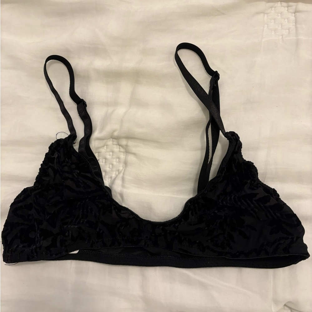 Urban Outfitters Black Velvet Bralette